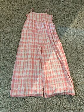 Janie & Jack - Pink Tie-Dye Wide Leg Jumpsuit